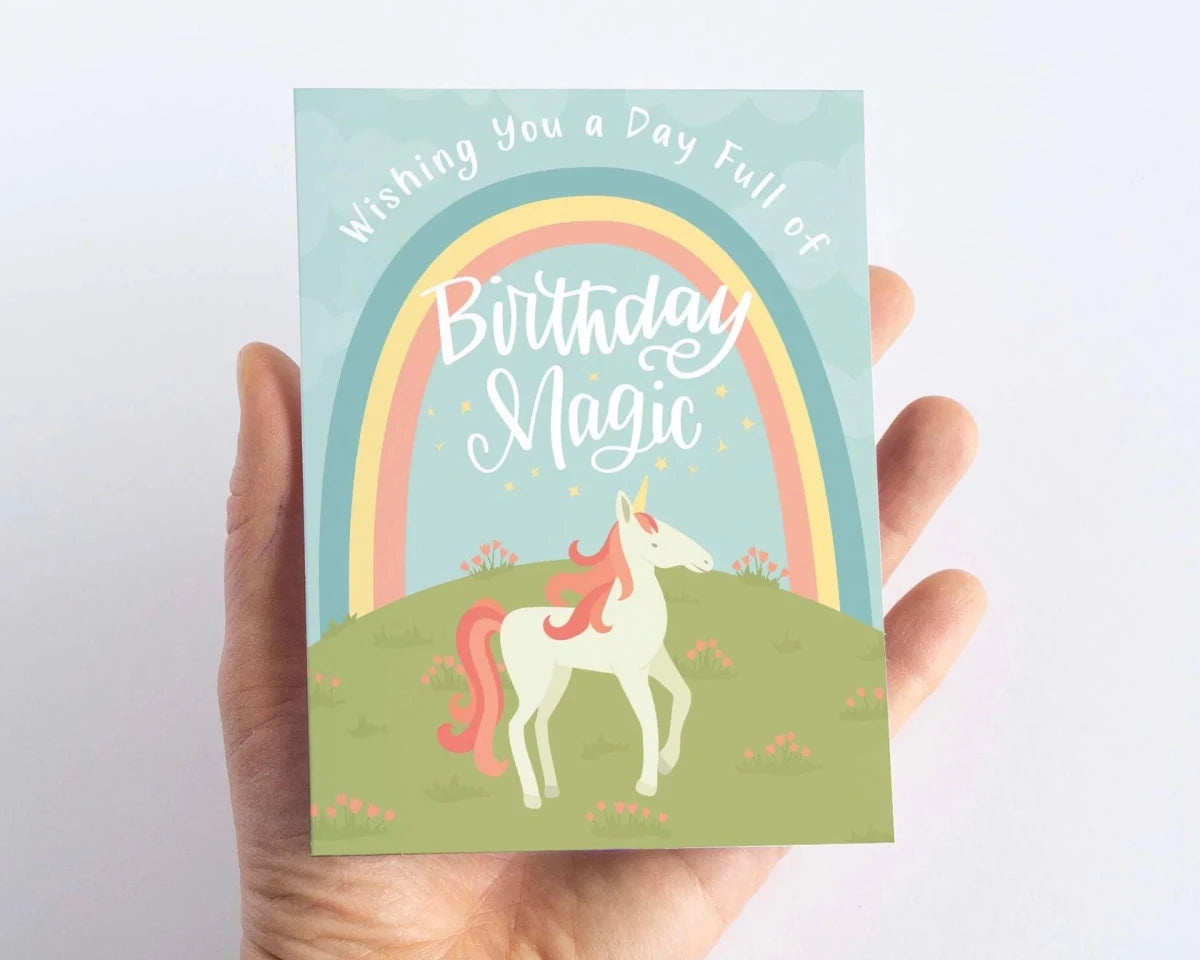 Wishing you a birthday… (unicorn) Birthday Card - Nest and Sprout - Pedaller Designs