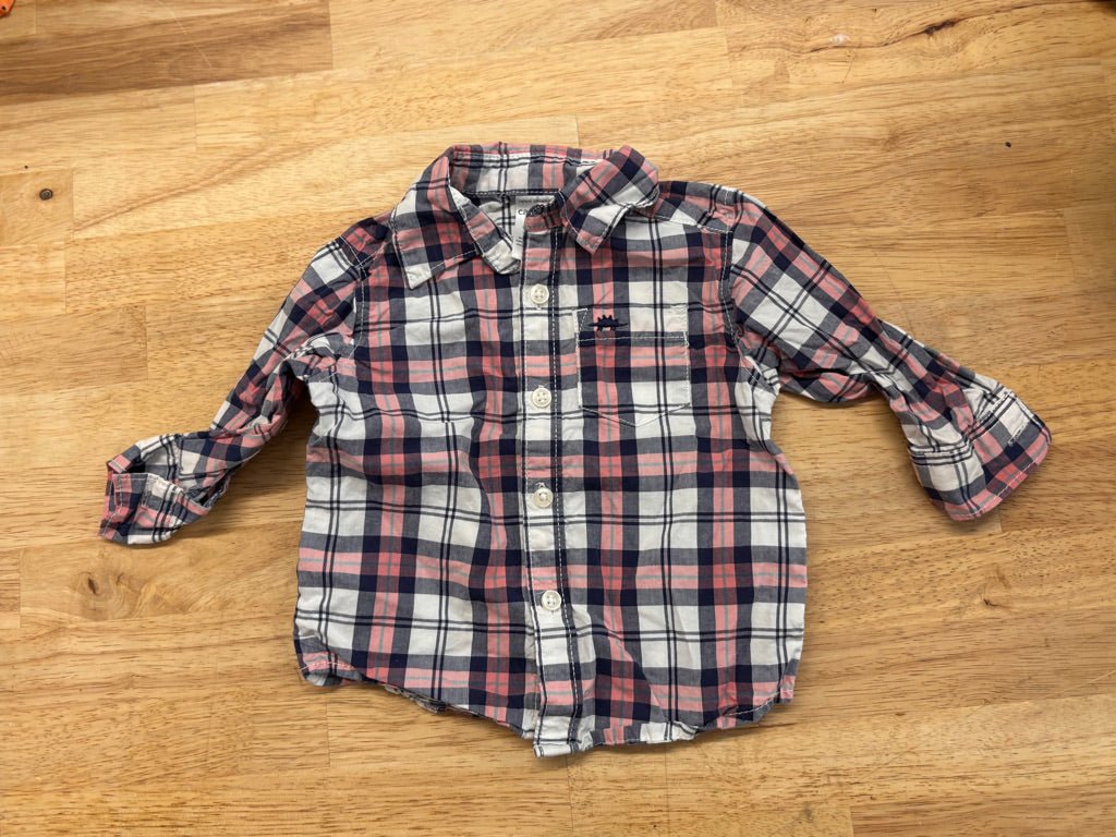 Carters Button - Up Shirt – Size 6M (Plaid) - Nest and Sprout - Consignment
