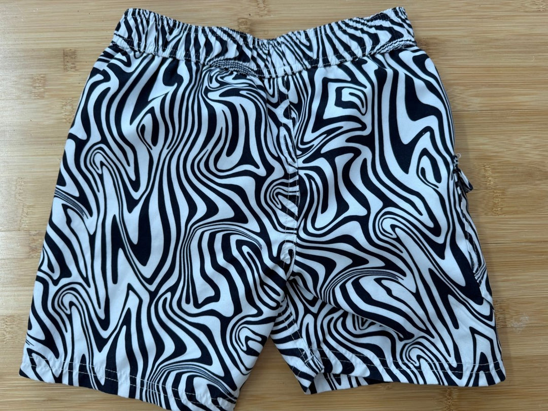 Reebok Zebra Black & White Swim Trunk – 4/5 | Mesh Lined | Play - Nest and Sprout-Consignment