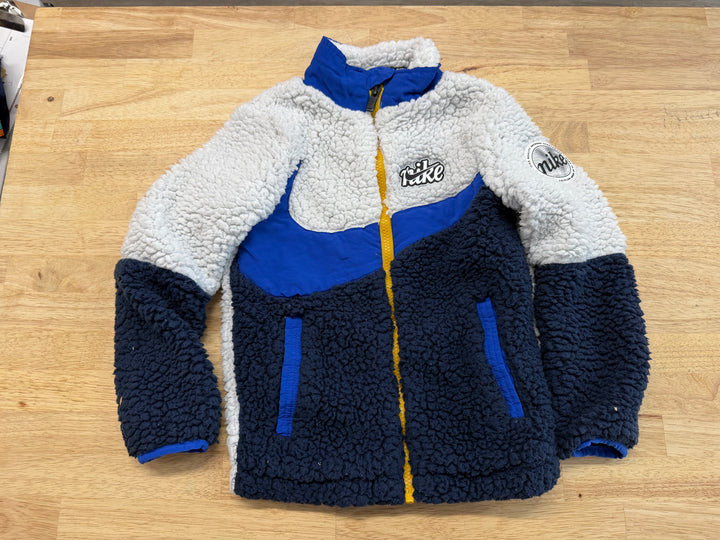 Nike Sherpa Fleece Zip-Up – 5–6 (110–116cm) | White & Navy | Play