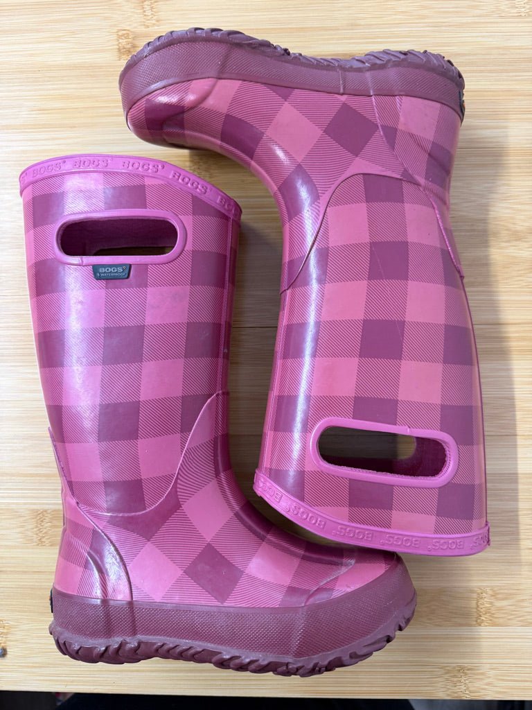 Bogs Rain Boots – 12 | Pink Fuchsia Plaid - Nest and Sprout - Consignment