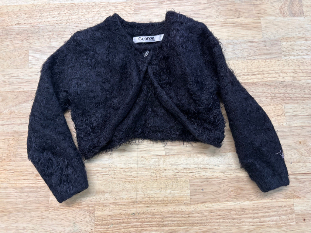 George Faux Fur One-Button Cardigan – Size 2T
