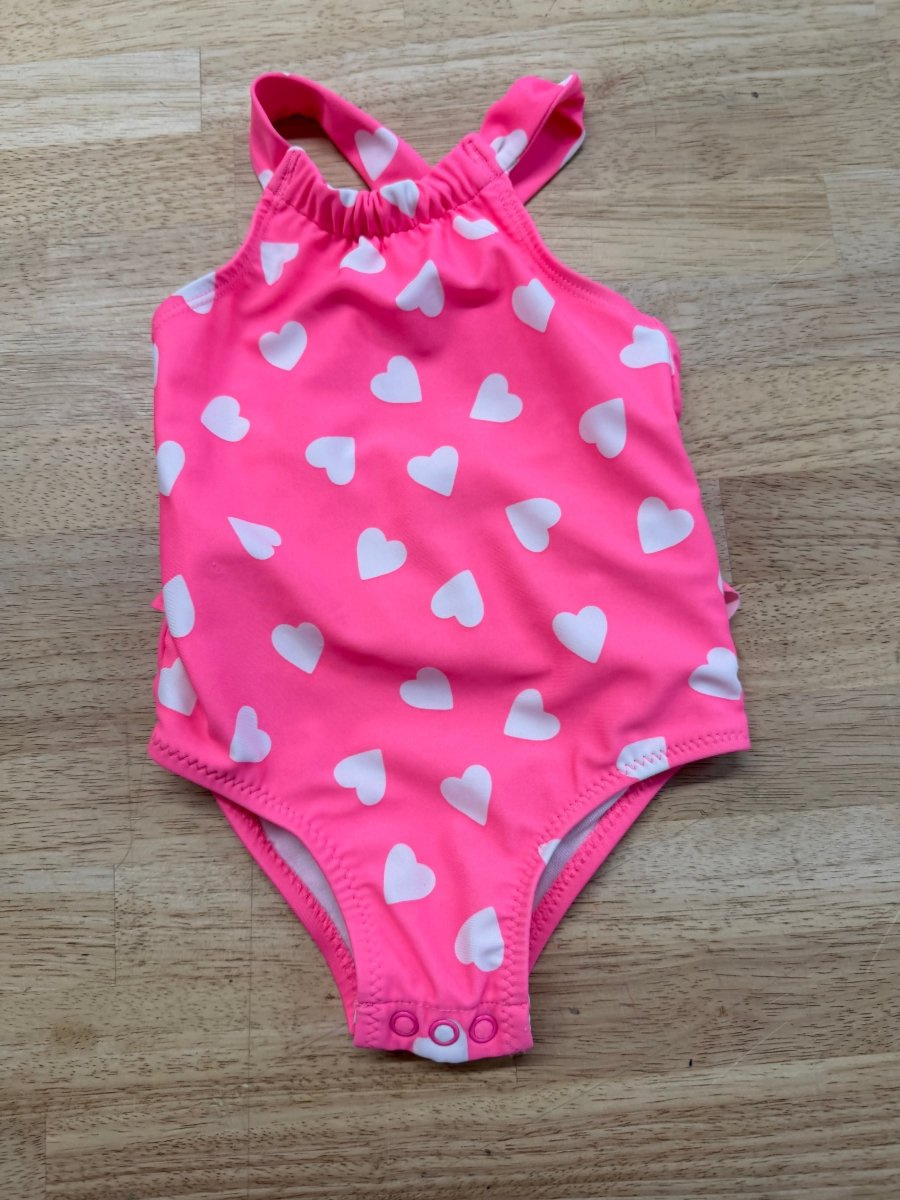 Carter's Swimsuit – 12M | Hot Pink Hearts One Piece - Nest and Sprout - Consignment