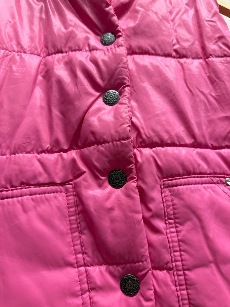 The Children's Place Puffer Vest – M (7/8) | Pink Snap-Up Missing Hood | Play - Nest and Sprout-Consignment
