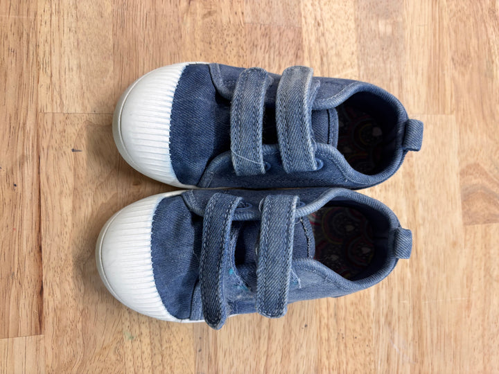 Denim Canvas Sneakers, Size 9