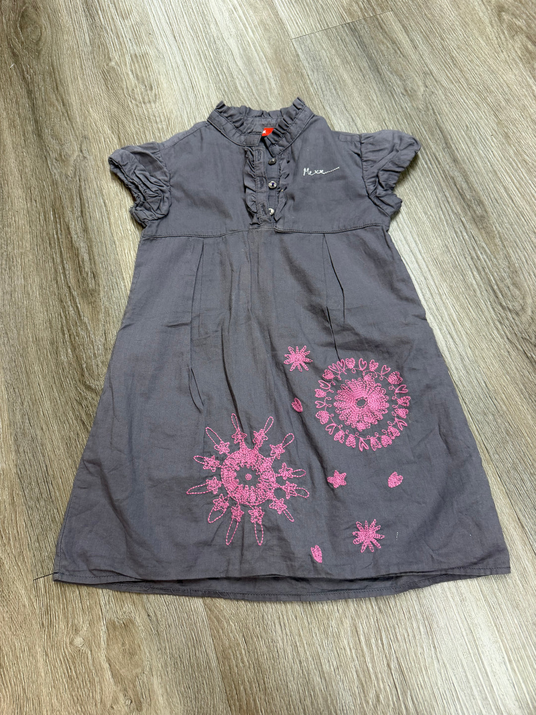 Mexx Grey Shift Dress – 5 (110cm) | Pink Embroidery
