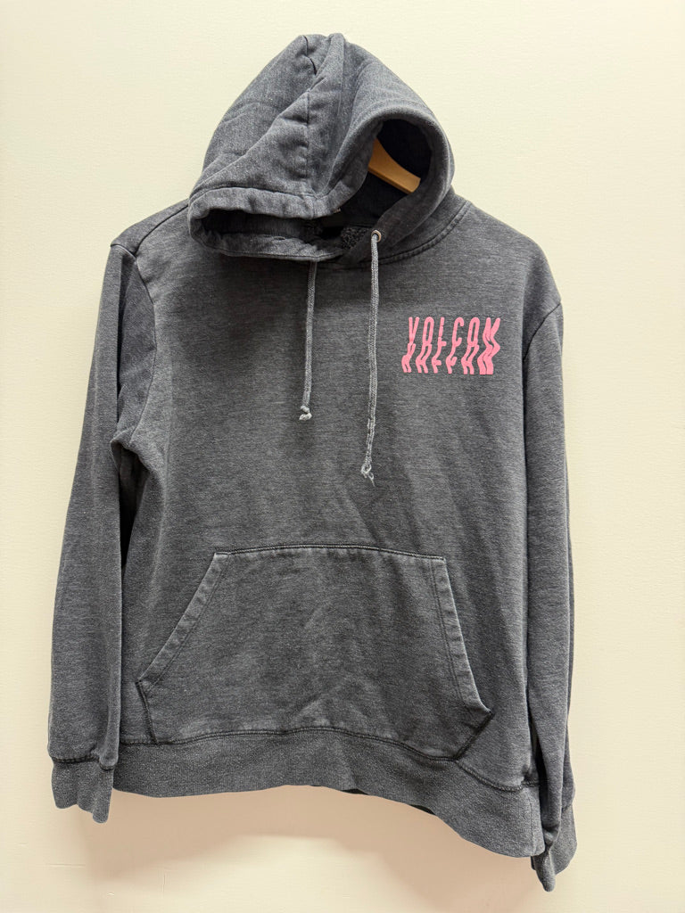 Volcom Hoodie – Youth XL Est. | Pink Logo on Charcoal