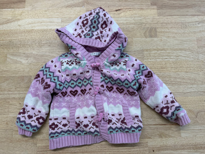 George Christmas Sweater – 24M | Pink Cotton/Acrylic | Holiday