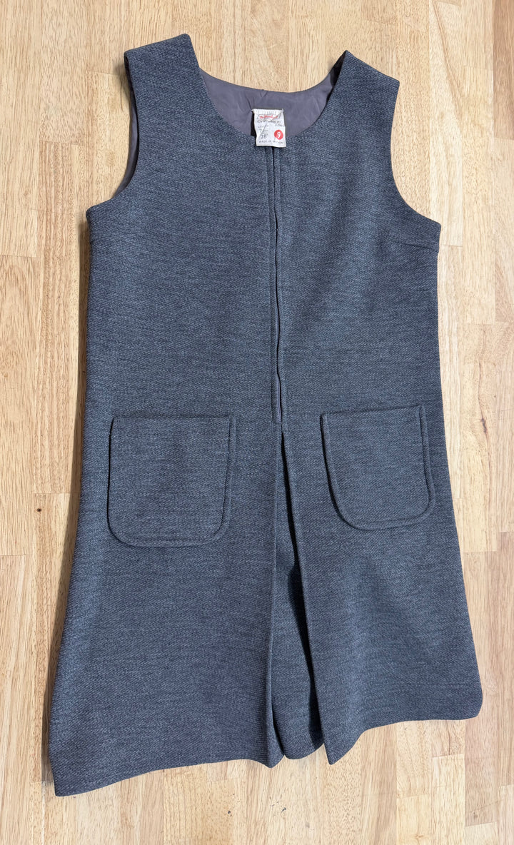 St Michael's Crimplene Dress – 9 (81cm) | Grey Vintage Made in Britain