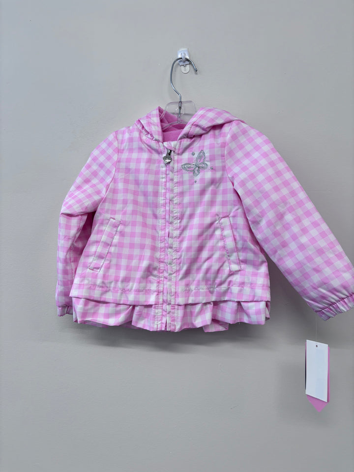 London Fog Size 24 Month Jacket, Pink with Butterflies