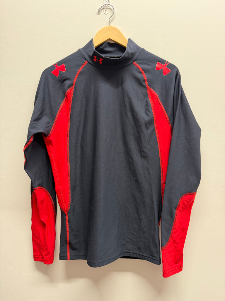 Under Armour Cold Gear Long Sleeve Top – Youth XL | Black & Red