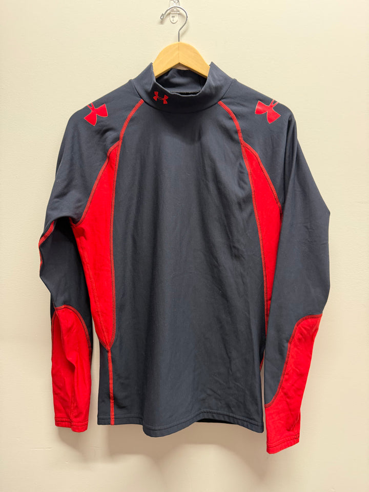 Under Armour Cold Gear Long Sleeve Top – Youth XL | Black & Red