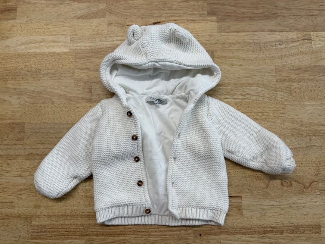 George Knit Sweater – 12–18M | Hooded Cable Knit - Nest and Sprout - Consignment