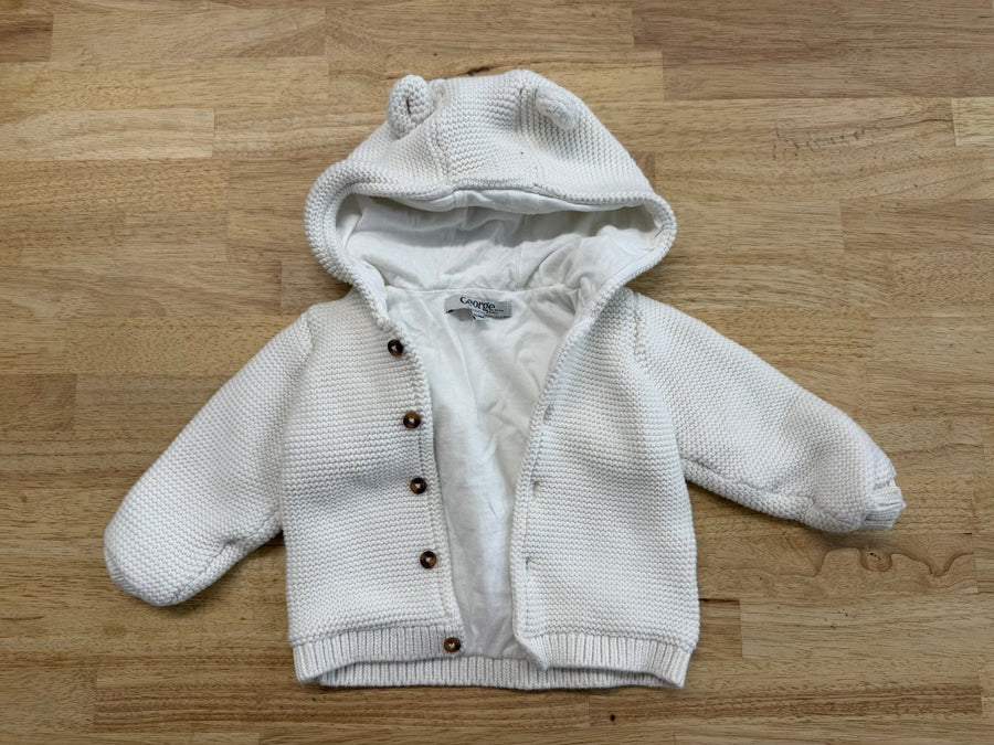 George Knit Sweater – 12–18M | Hooded Cable Knit - Nest and Sprout - Consignment