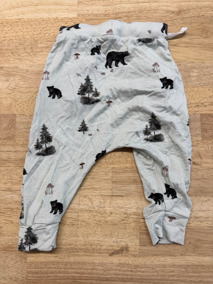 Belan J Bear Print Harem Pant – 6–12M | Light Green Pockets | Play