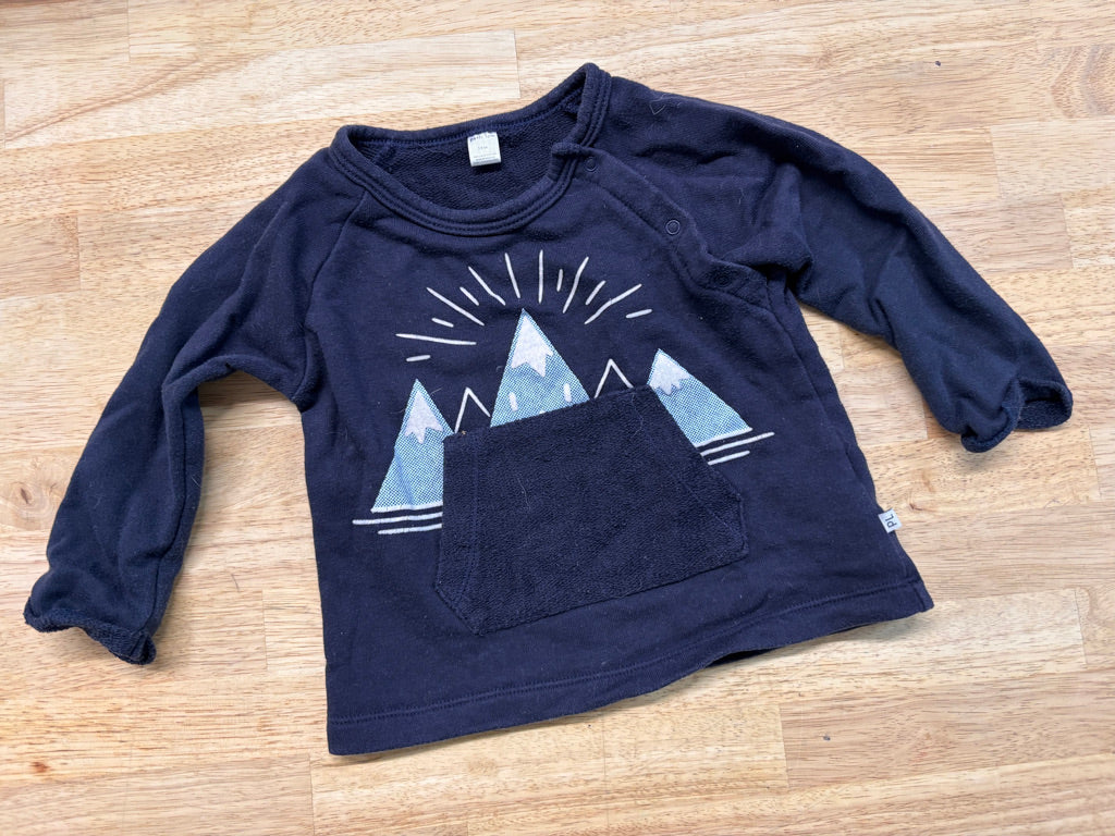 Petit Lem Sweatshirt – 18M Navy Mountain Print