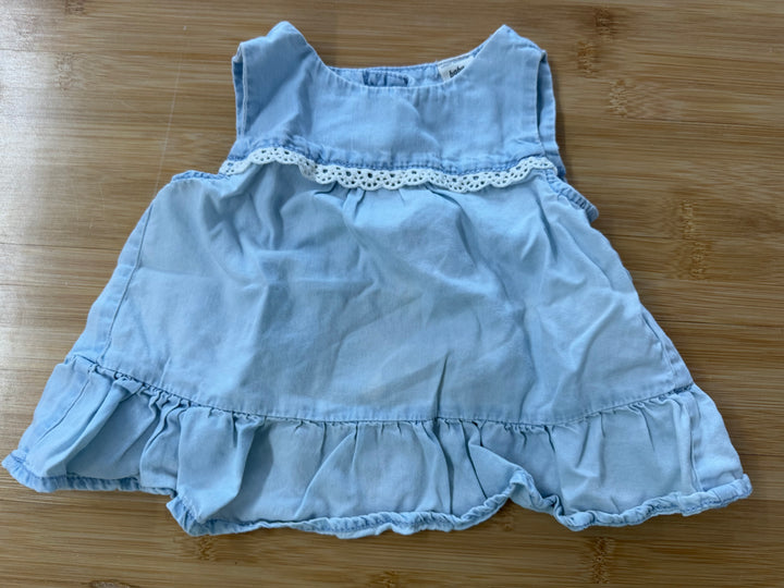 Baby B'Gosh Light Denim Peplum Sleeveless Top – 18M | Excellent