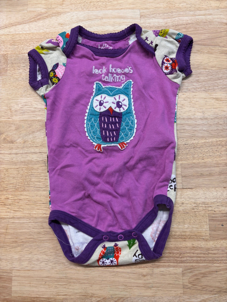 Hatley Bodysuit – 18M Purple Owl “Look Whooo’s Talking”