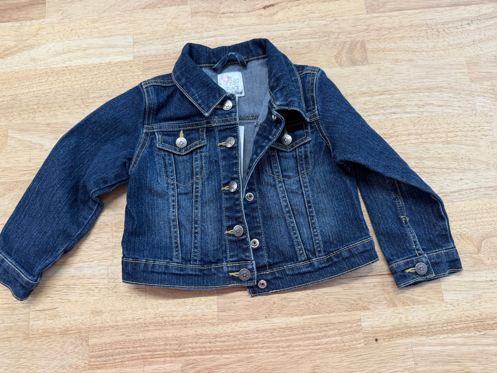 The Children's Place Snap-Up Denim Jacket – 2T | Dark Wash