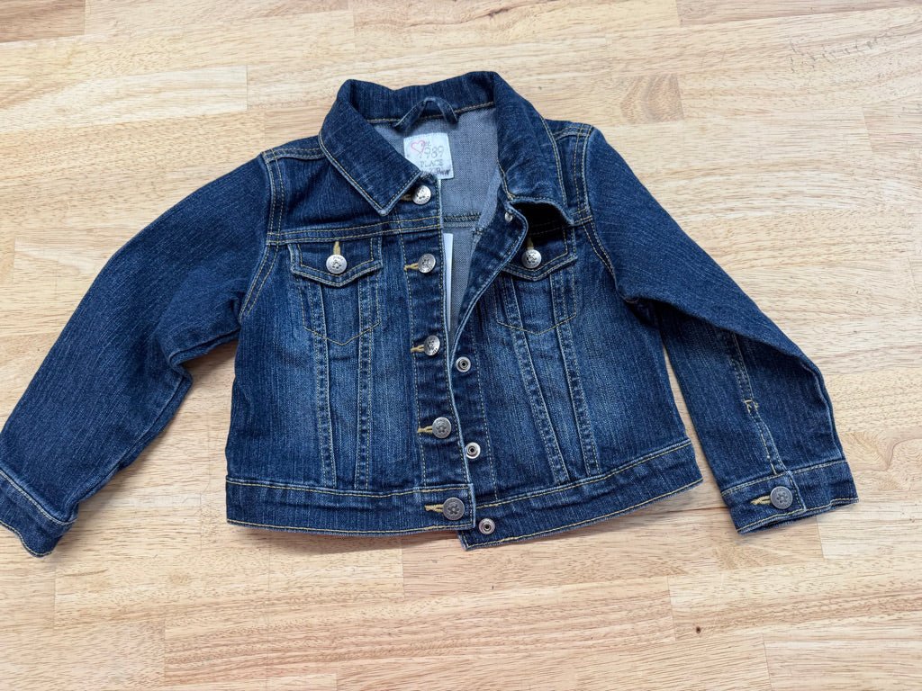 The Children's Place Snap-Up Denim Jacket – 2T | Dark Wash - Nest and Sprout-Consignment
