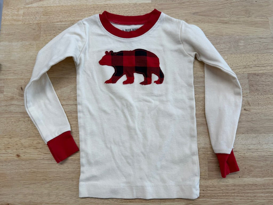 Little Blue House PJ Top – | Cream with Red Edging - Nest and Sprout - Consignment