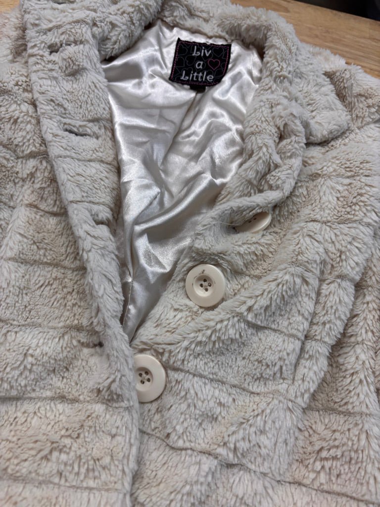 Live a Little Faux Fur Jacket – Size 4–5Y - Nest and Sprout - Consignment