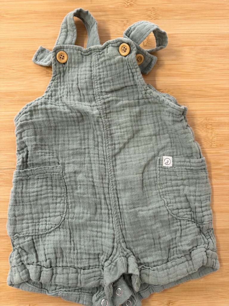 Little Planet by Carter's Muslin Overalls – 12 Months | Green - Nest and Sprout-Consignment