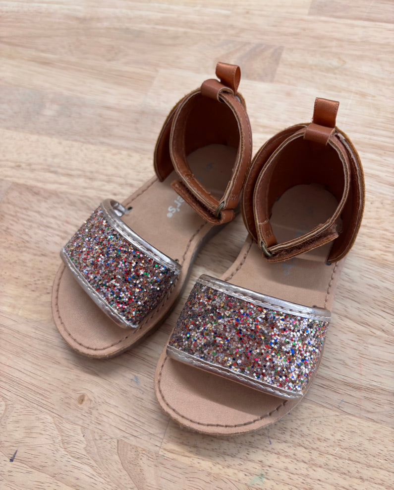 Carters Size 6 Glitter Strap Sandals