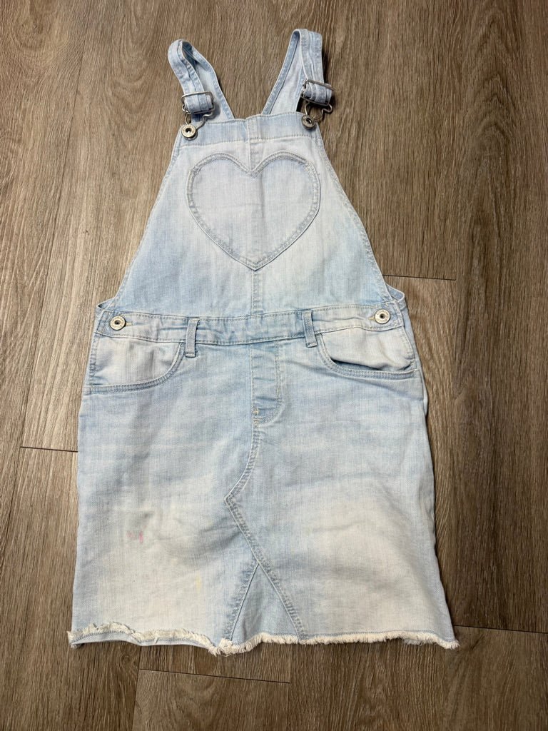 OshKosh Denim Jumper – 8 | Heart Front Raw Edge | Play - Nest and Sprout - Consignment