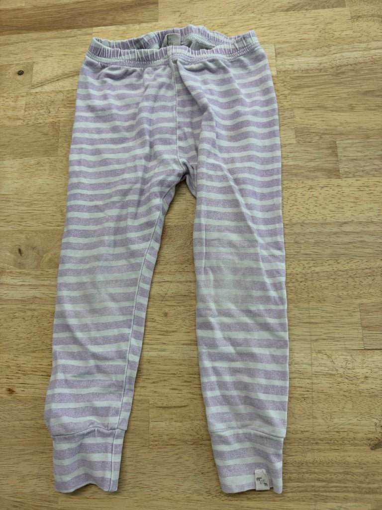 Bear + Roo Purple Striped Leggings – 2T | Heavy Fade at Knees | Play - Nest and Sprout-Consignment
