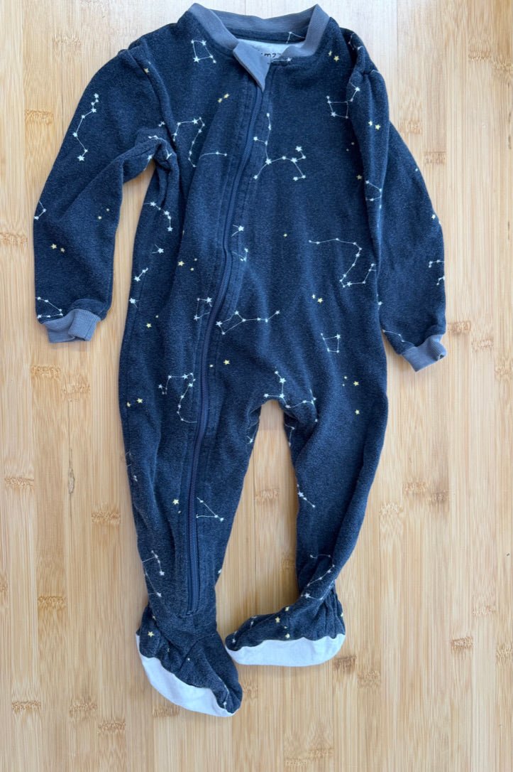 ZippyJamz Constellation Footed Sleeper – 12M | Black | Play