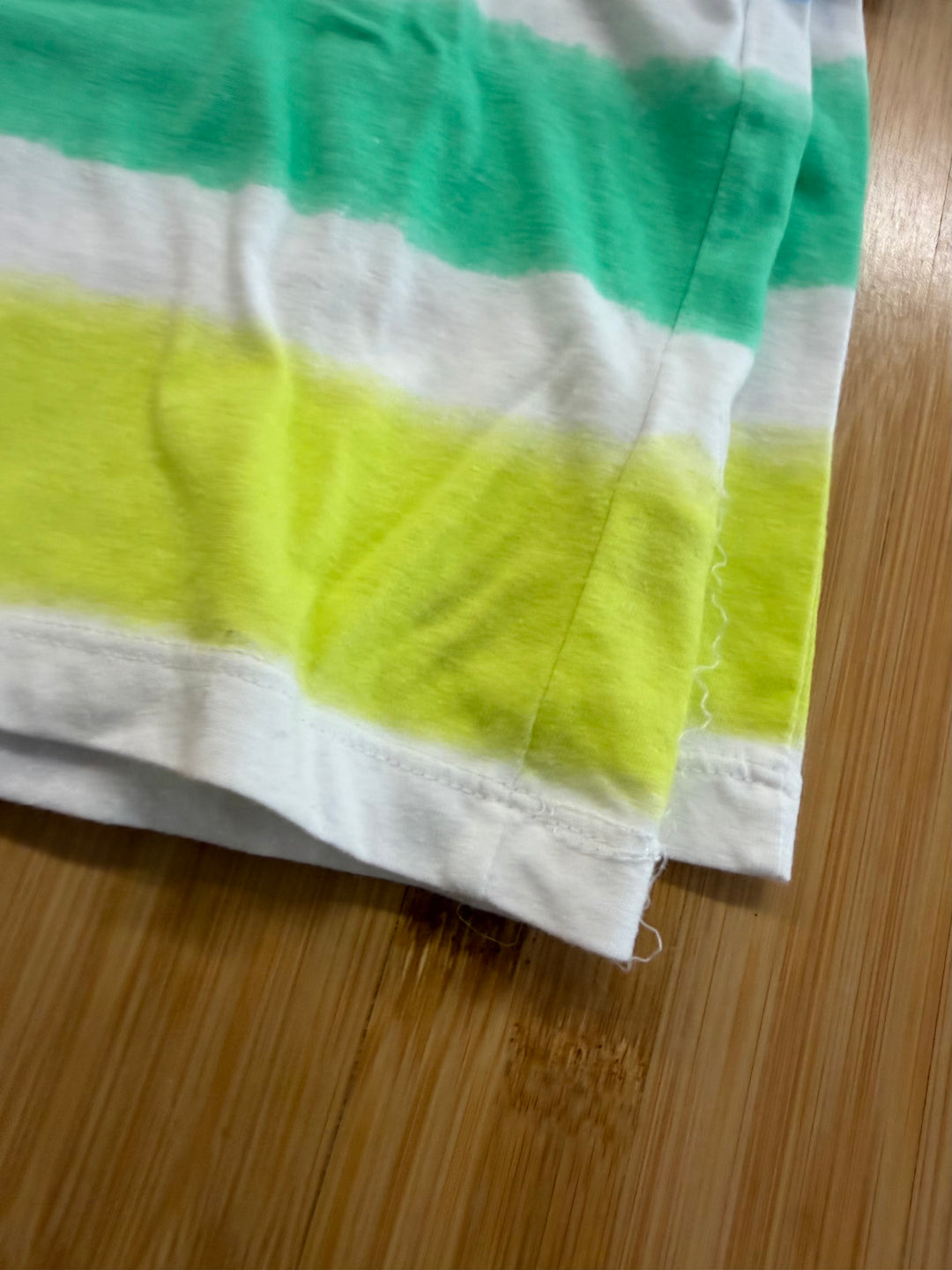 Old Navy Short Sleeve Shirt – XL (14–16) | White Blue & Green Stripe