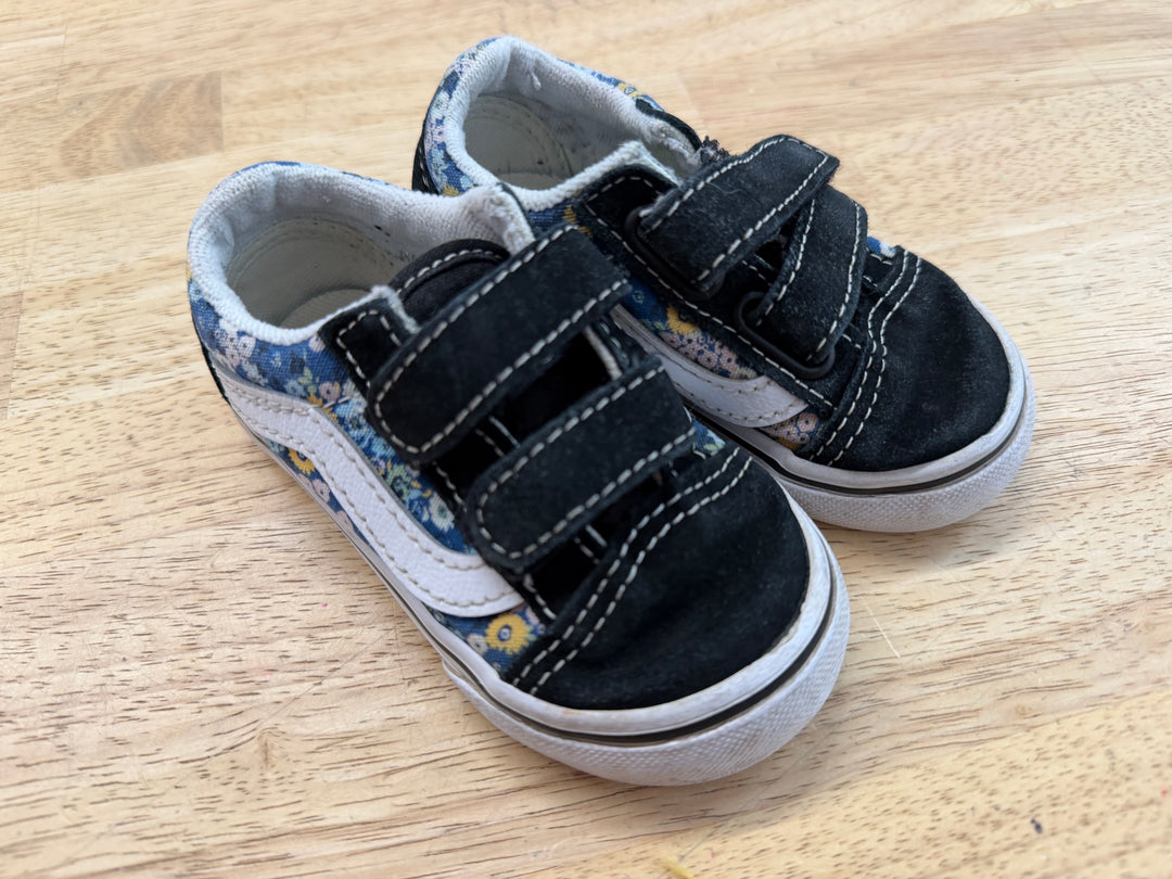 Vans Velcro Shoe – 5.5 | Blue Floral