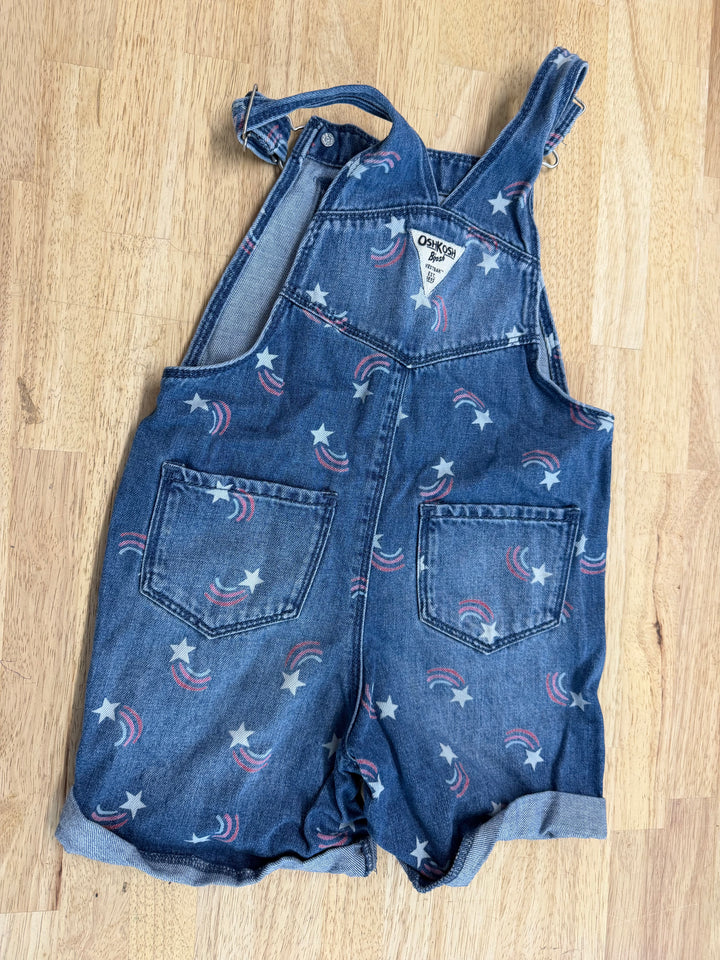 OshKosh Star Print Denim Short Overalls – 5T