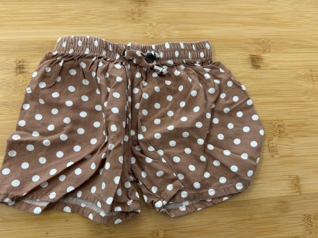 Jeansy Shorts – 4–5Y | Brown Polka Dots