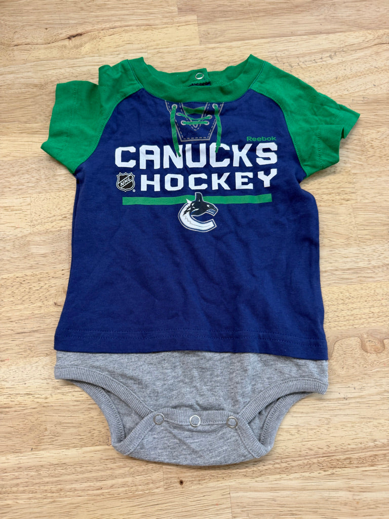 Reebok Vancouver Canucks Bodysuit – 6–9M | Green & Red
