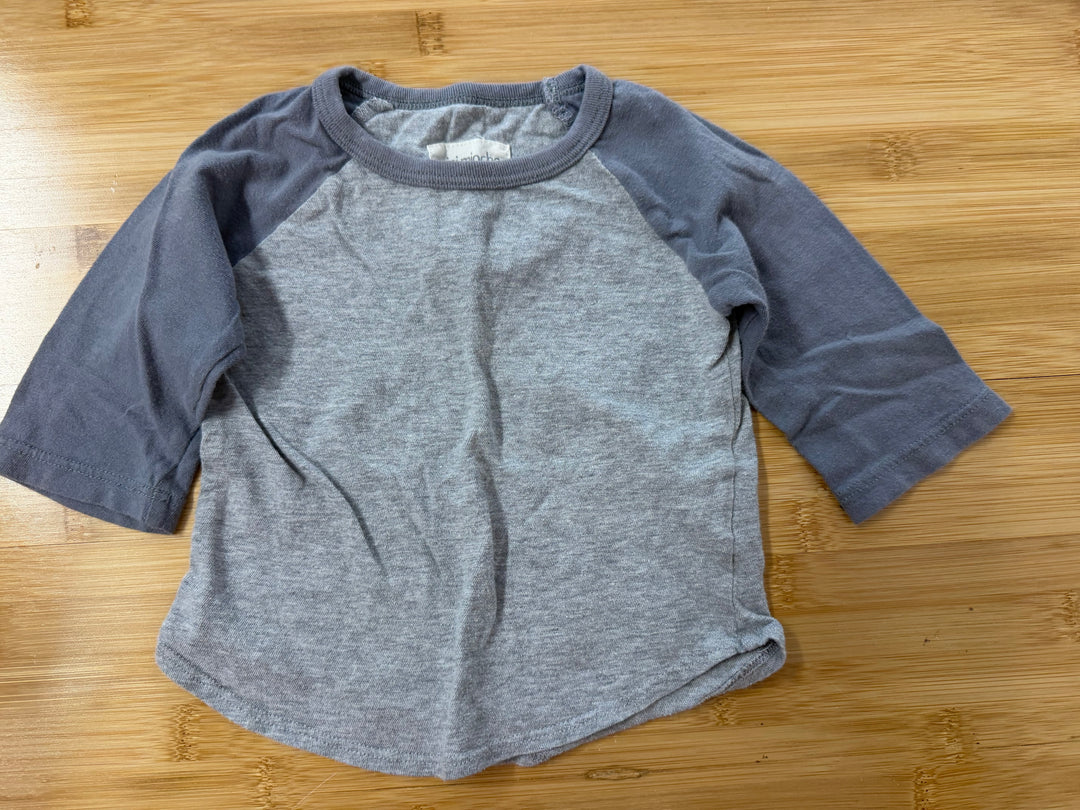Mini Mioche Shirt – 12–18M | Grey Two-Tone 3/4 Sleeve