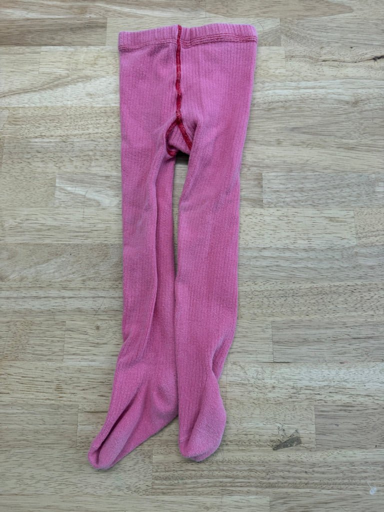 Finn + Grin Custom Dyed Ribbed Tights – 105cm | Pink | Play - Nest and Sprout-Consignment