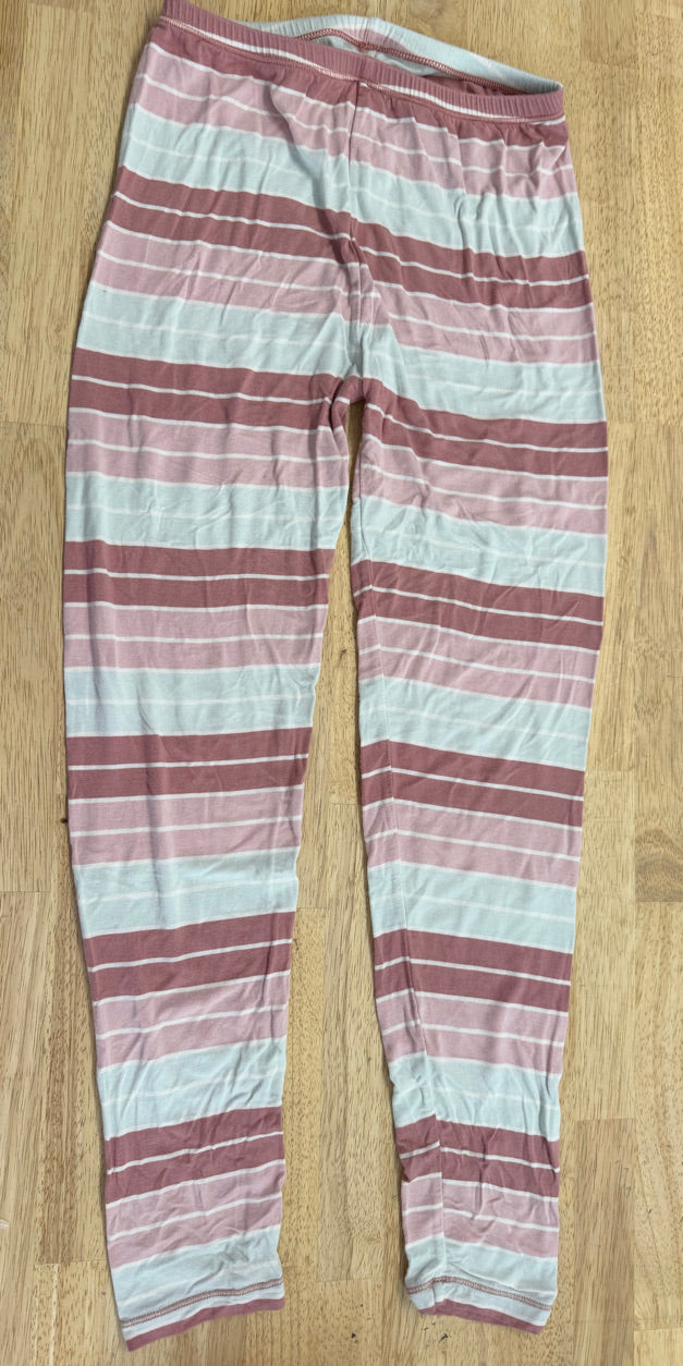 Kickee Pants Pastel Stripe Two-Piece PJ Set – 14 | Pink & Blue Bamboo