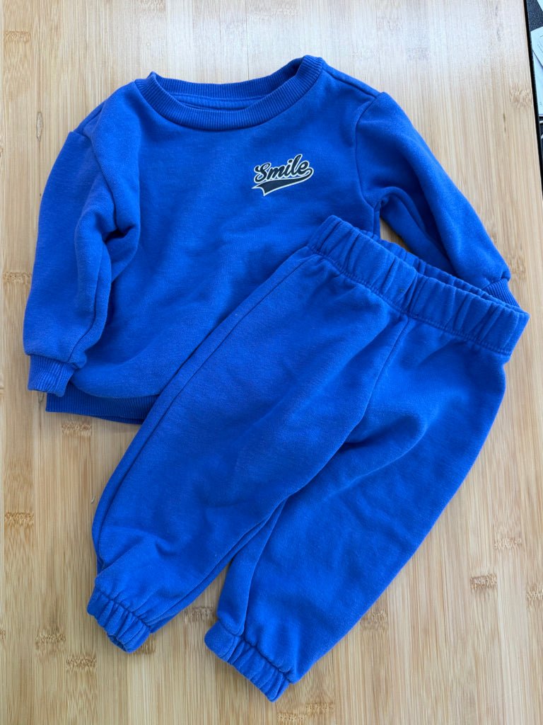 George Two-Piece Set – 6–12M | Blue Sweatshirt & Joggers - Nest and Sprout-Consignment