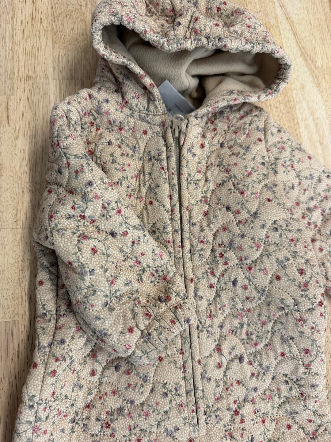 Wheat Kids Cuddlesuit Thermosuit – 9M (74cm) | Yellow Itsy Floral Hooded