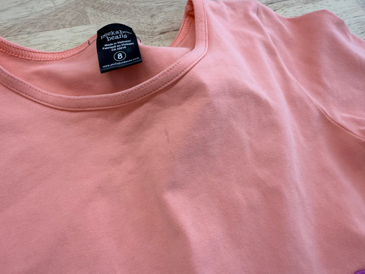 Peekaboo Beans Flutter Sleeve Top – 8 | Peach | Play