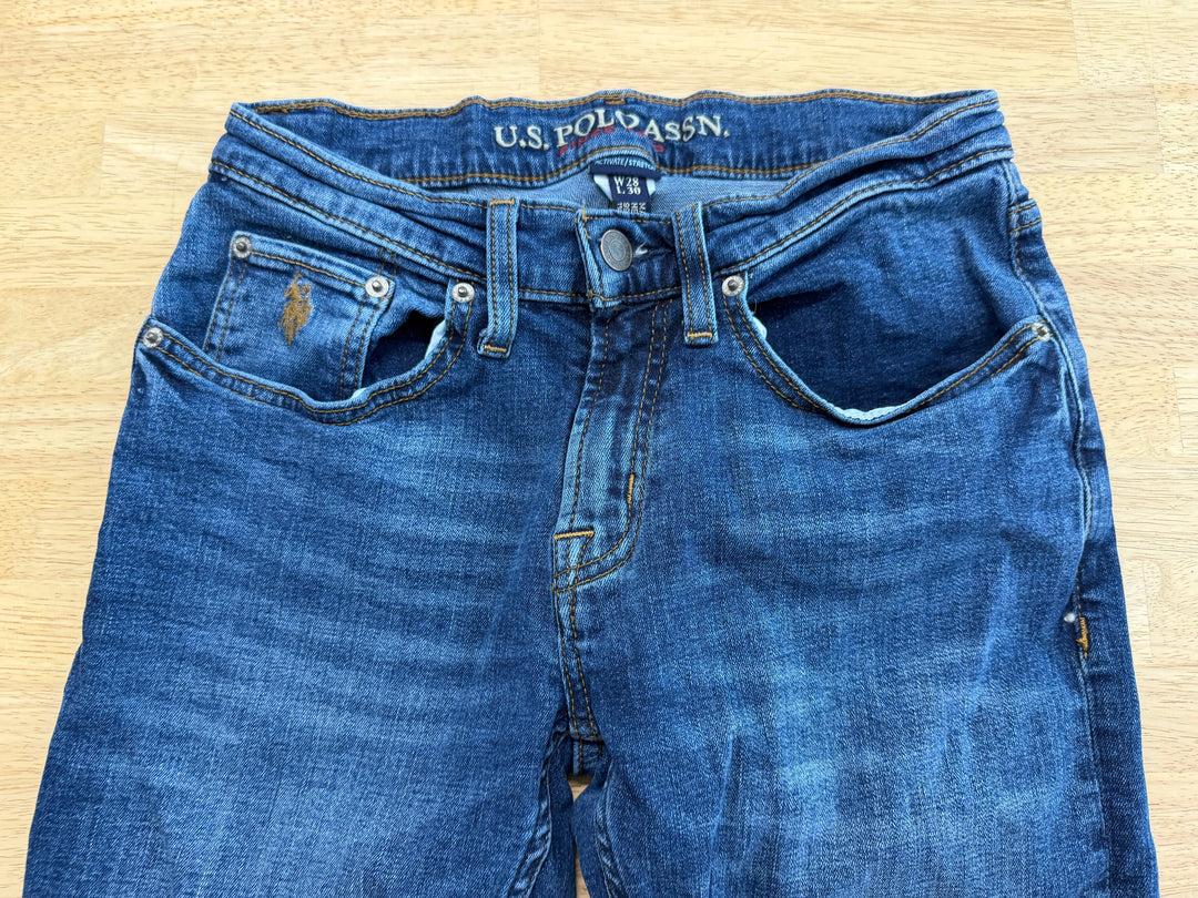 US Polo Assn Active Stretch Jeans – 28x30 | Medium Dark Wash Cotton/Elastane