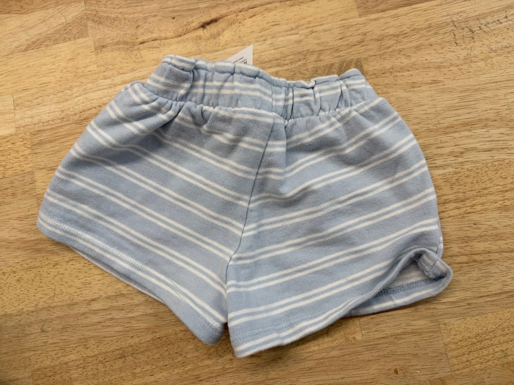 Zara Shorts – 7 | Light Blue Striped Terry - Nest and Sprout - Consignment