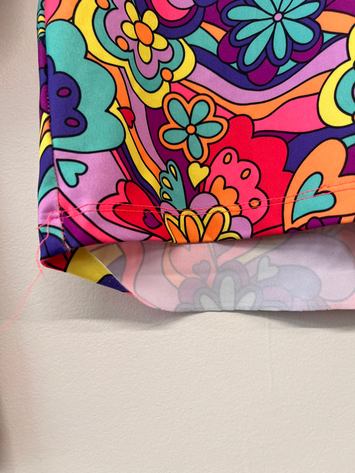 Bella Birdie 10/12 Rash Guard Top - Neon Print IMPERFECT