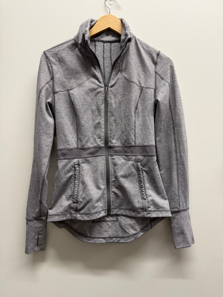 Lululemon Ruffle Back Zip-Up Jacket – 12–14Y Est. | Light Grey No Hood | Play