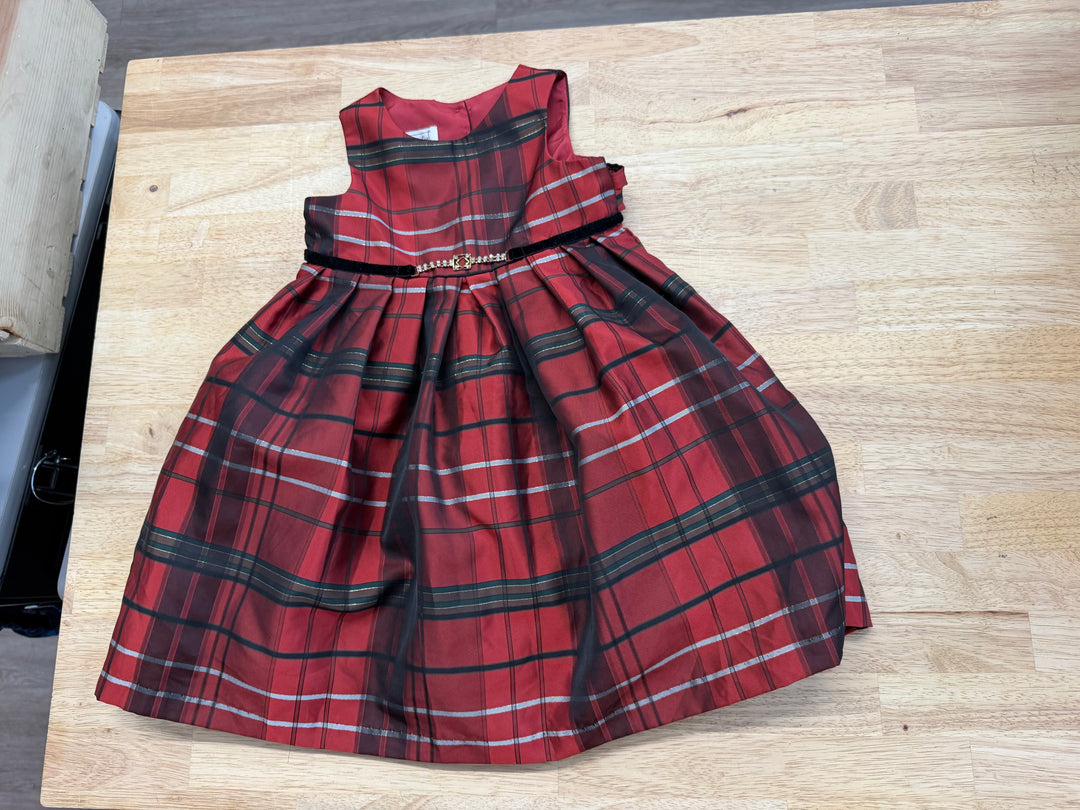 Pippy & Julie Christmas Dress – 2T | Red & Black Plaid | Holiday