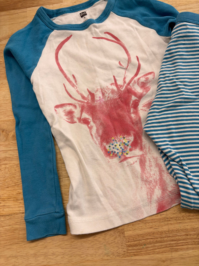 Tea Collection 2-Piece Pajamas 8Y – Blue Stripe Deer