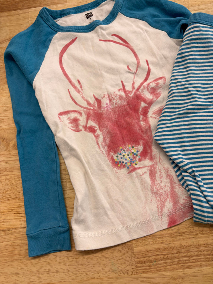 Tea Collection 2-Piece Pajamas 8Y – Blue Stripe Deer