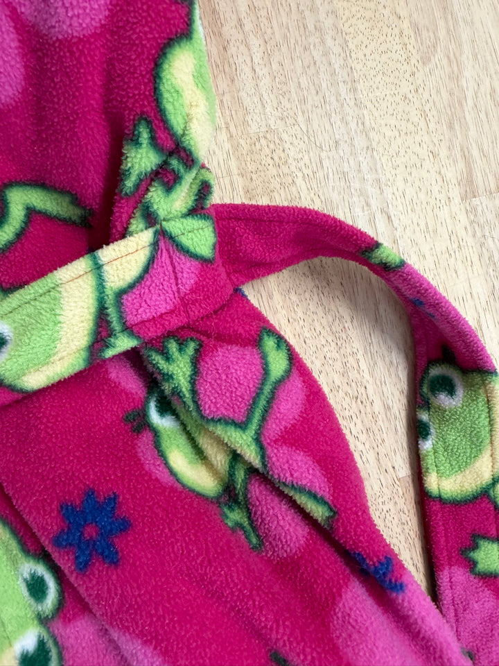 Pekkle Frog Print Fleece House Robe – 10 | Pink